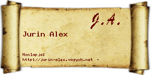 Jurin Alex névjegykártya